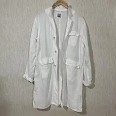 【IDÉE】POOL いろいろの服　アトリエコート　リネン 白　ユニセックス