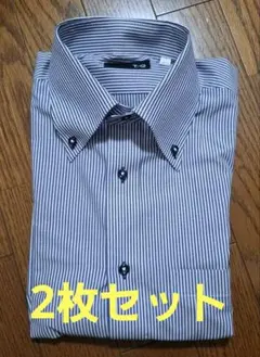 2枚セット　美品　T/Q ストライプ ボタンダウンシャツ Mのサムネイル