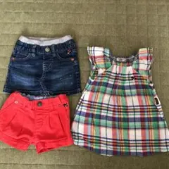 デニムスカート、ショートパンツ、チュニック3点セット