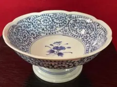 ◉セール！新品　美濃焼　彩華　渓南窯　蛸唐草高台鉢 コンポート　花輪