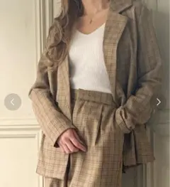 《美品》JUNOAH チェック柄 パンツセットアップ