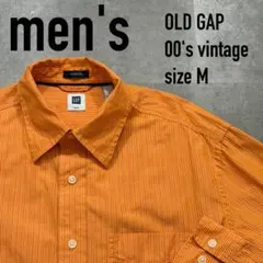 【OLD GAP】00s ヴィンテージ ストライプ 長袖シャツ M ギャップ 綿