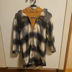 x-girl チェック柄 フード付きシャツ 訳あり