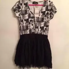 セシルマクビー 新品 ドッキングワンピ 裾チュール