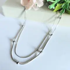 【2点セット】 ステンレス 重ね付け 単品使い ロジウム デザイン スネーク