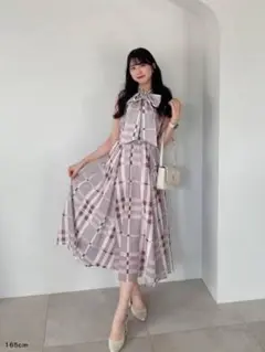 AnMILLEビッグリボンチェックワンピース＊完売人気アイテム AnMILLEビッグリボンチェックワンピース＊完売人気アイテム