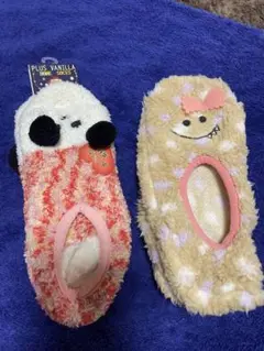 PLUS VANILLA パンダとキャラクターのホームソックス
