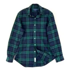 ポロラルフローレン 長袖シャツ ブラックウォッチ ポニー グリーン S