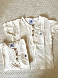 PETIT BATEAU プチバトー Tシャツ 2着セット　双子　4ansのサムネイル
