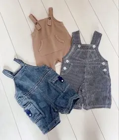 ちー様専用【コムサ他】サロペット3枚セット（デニム2枚、ワッフル1枚）