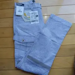 GENBA clothes 2256 カーゴパンツ ストライプブルー M