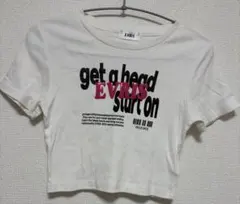 EVRIS ショート丈 半袖Tシャツ ホワイト Fサイズのサムネイル