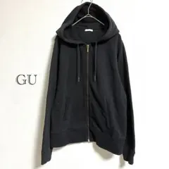 【GU】ジーユー ジップアップパーカー チャコールグレー Lサイズ レディース