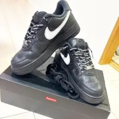 Nike エアフォースワン ブラック/シルバー 特別紐付き値下げ、早い者