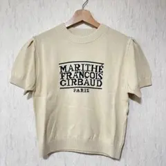 新品★[MARITHE]W CLASSIC LOGO HALF KNIT TOPのサムネイル