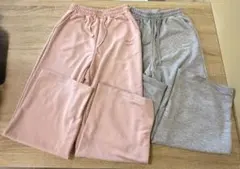 SHEIN レディース スウェットパンツ 2点セット ピンク グレー