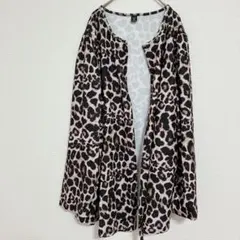 【3XL】SHEIN CURVE レオパード柄 オープンカーディガン ヒョウ柄