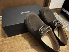 ZARA メンズレザーデッキシューズ(箱付き)