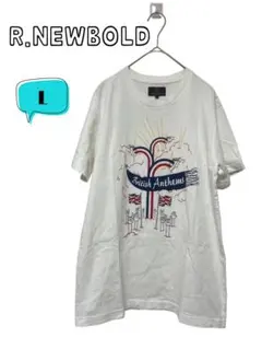 R.NEWBOLD アールニューボールド　両面プリントTシャツ　L 白