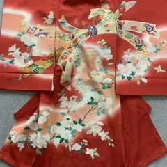 新品最高級正絹産着京友禅手描き美術、特撰多色金彩入り、四季花大熨斗松竹梅上品文
