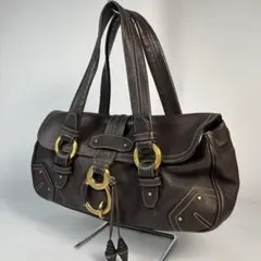 BALLY バリー　ハンドバッグ　ミニボストンバッグ　レザー　リング金具