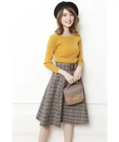 バレンシアチェックフレアスカート