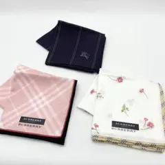 【未使用】BURBERRY バーバリー ハンカチ 3枚 ピンク チェック柄