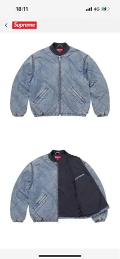 A*1様 Supreme デニムジャケット ボア　フード付き Supreme フード付きデニムジャケット - メルカリ