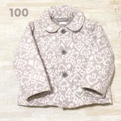 100cm コンビミニ 中綿 コート アウター フードなし 女の子