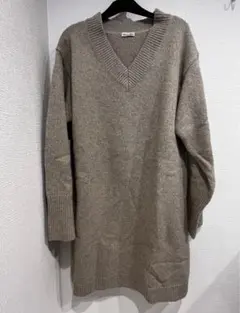 steven alan ベージュ Vネック ニット　ワンピ　チュニック