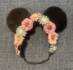 ディズニー　ミニー　フラワー　ヘアバンド　カチューシャ