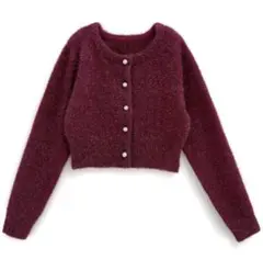 grl グレイル　ラメシャギーニットカーディガン[mh30] レッド