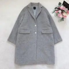 フィガロ ロングコート レディース アウター シンプル ベーシック グレー 無地