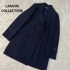 美品　LANVIN COLLECTION コート　ネイビー　38 ダブルブレストのサムネイル