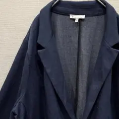 美品✨️【3XL】テーラードジャケット ネイビー 大きいサイズ レディースメンズ
