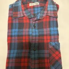 グローバルワーク　赤と紺のチェック メンズ 長袖ネルシャツ Lサイズ