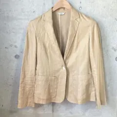 美品 IENA リネン100% テーラードジャケット 38 ベージュ 春夏