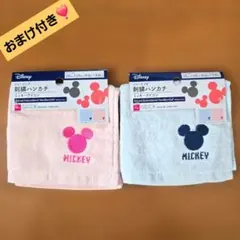 Disney ミッキーアイコン 刺繍ハンカチ 2枚セットのサムネイル