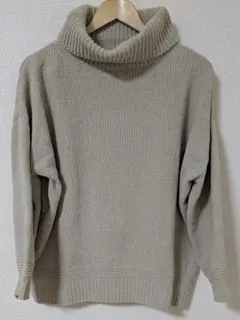 チチカカ ベージュ タートル ネック モール ニット セーター フリーサイズ