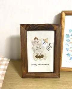 ハロウィン刺繍アート 木製フレーム付き