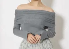 rienda オフショルギャザーニットトップス 即日発送 タグあり
