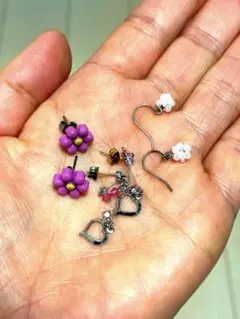 花モチーフ ピアスセット　ハート　他