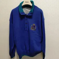 青いポロシャツスタイル セーター