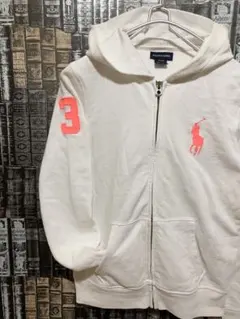 Ralph Lauren ビッグポニーフルジップパーカー レディースXSホワイト