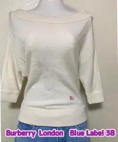 Burberry Blue Label アイボリー ドルマンニットセーター 38