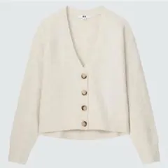 【lily様専用】UNIQLO スフレヤーンVネックショートカーディガン　L