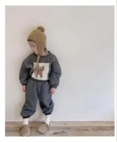 韓国子供服　aimoha裏フリースセットアップ