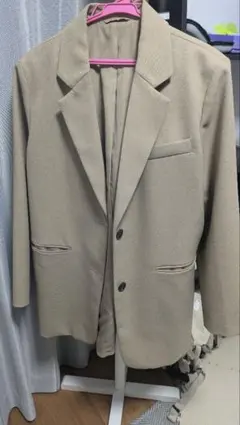 オーバーサイズ テーラードジャケット　ベージュ　GU