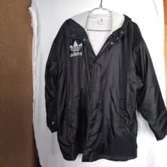 adidas ブラック ベンチコート フリース
