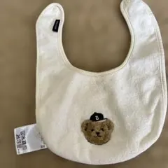 petit main クマ刺繍 スタイ アイボリー